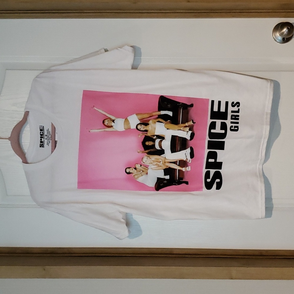 Spice Girls white and pink graphic oversized t shirt